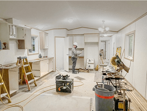 Construction of a kitchen
