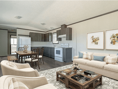 A view of an open concept living room